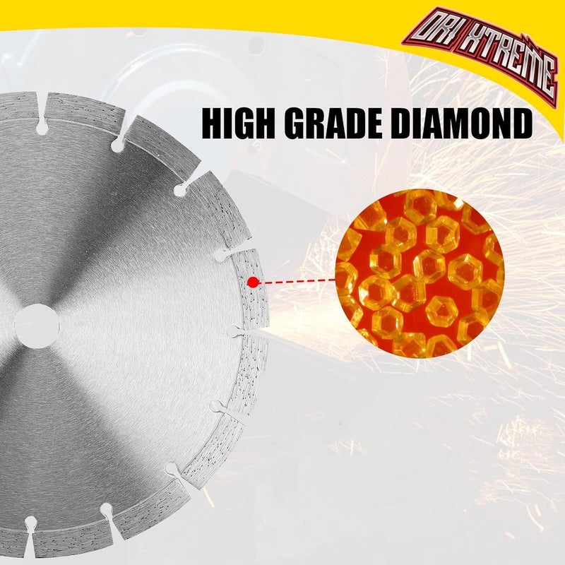 ORIXTREME 14 Inch Diamond Concrete Saw Blade 2Pcs, Segmented General Purpose Blade Dry/Wet Cutting Concrete,Masonry, Brick, Block,Paver 1"-20mm Arbor - Image 5